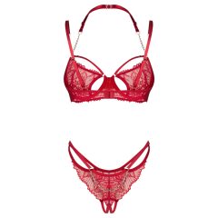 Obsessive - krajková podprsenková souprava - červená