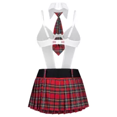   Obsessive College Girl - pětidílný kostým školačky (červený)