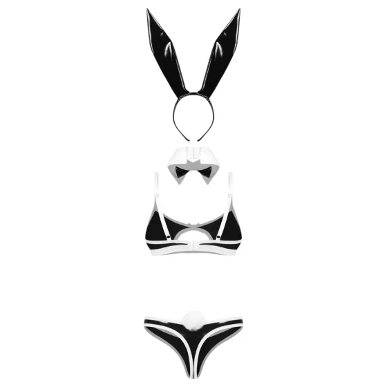 Obsessive Night Bunny - čtyřdílný králičí kostým (černý)