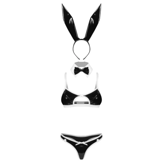 Obsessive Night Bunny - čtyřdílný králičí kostým (černý)