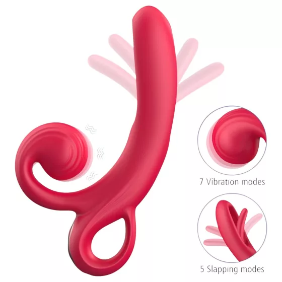 Erospace Sweet Play - vibrátor s pákou na klitoris (červený)