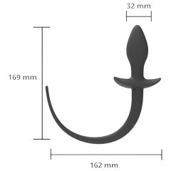 Wild Play - anální dildo s ocasem (černé)