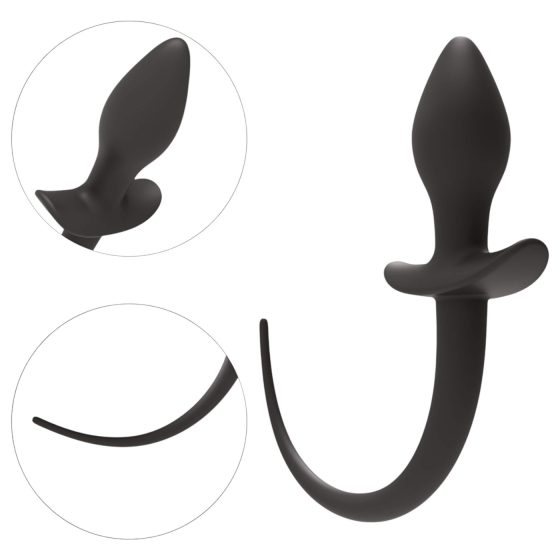 Wild Play - anální kolík s ocasem - silikon černý