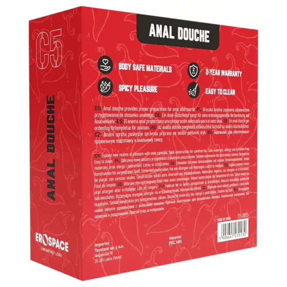 Erospace Wild Play - anální sprcha (černá)