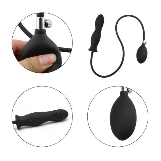 Wild Play - nafukovací anální kolík - černý