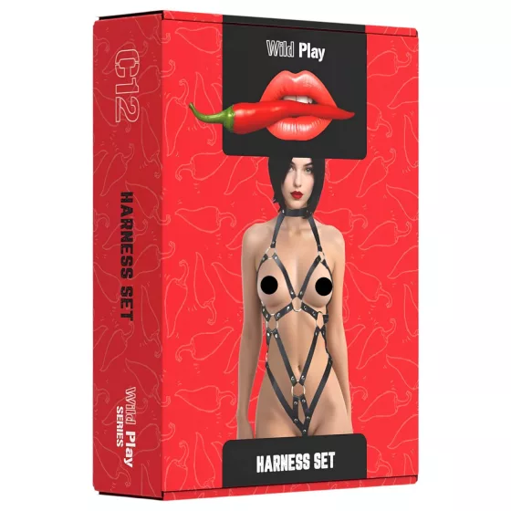 Erospace Wild Play - tělový postroj body (černý)