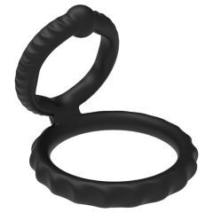   Men's Play - erekční kroužek na penis a varlata - černý