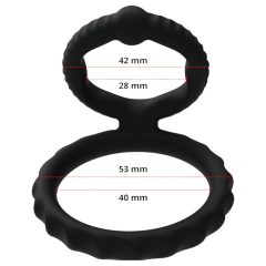   Men's Play - erekční kroužek na penis a varlata - černý