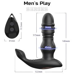   Pánské potěšení - nahoru-dolů pohybující se prostatický vibrátor (černý)
