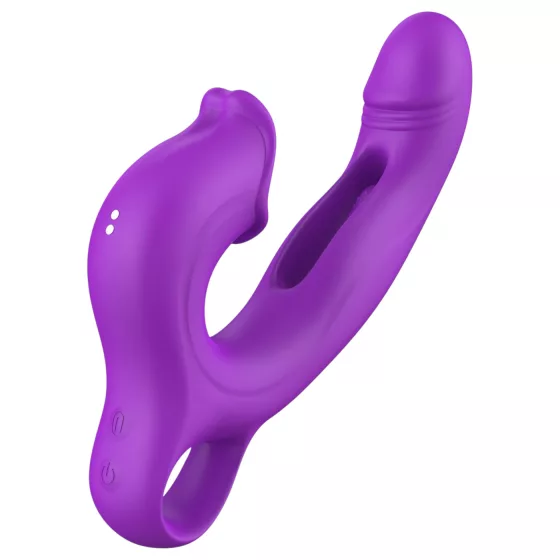 Erospace Sweet Play - jazýčkový stimulátor klitorisu a kývací vibrátor na bod G (fialový)