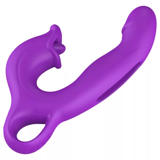 Erospace Sweet Play - jazýčkový stimulátor klitorisu a kývací vibrátor na bod G (fialový)