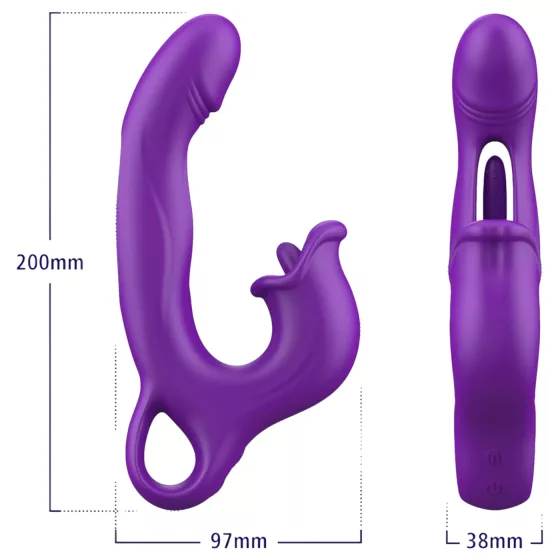 Erospace Sweet Play - jazýčkový stimulátor klitorisu a kývací vibrátor na bod G (fialový)