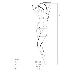   Passion BS016 - minimalistická síťovaná souprava (černá) - S-L