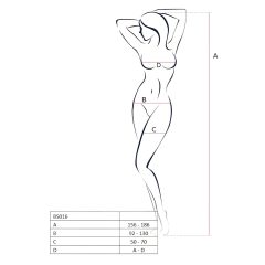   Passion BS016 - minimalistická síťovaná souprava (černá) - S-L
