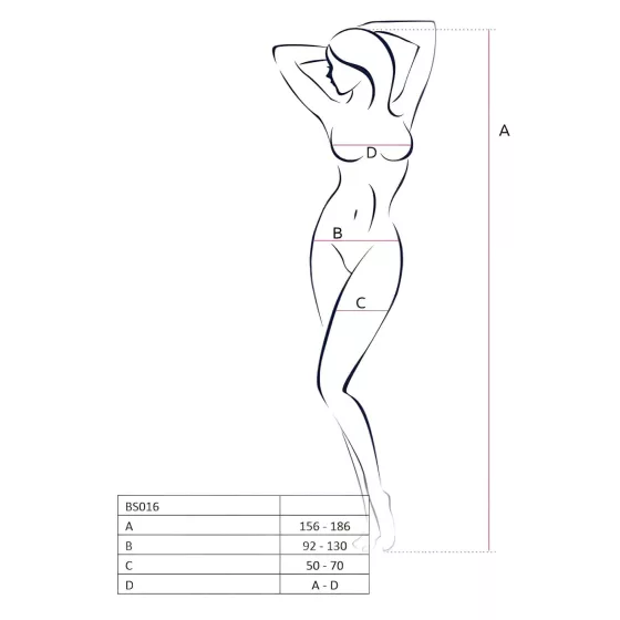 Passion BS016 - síťovaný sexy set - černý - S-L