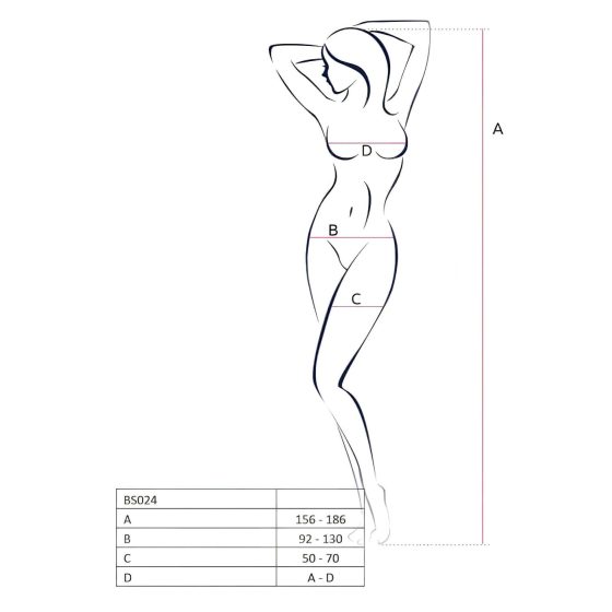 Passion BS024 - síťovaný set se srdíčky (bílý) - S-L
