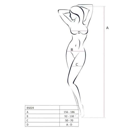Passion BS024 - síťovaný set se srdíčky (bílý) - S-L