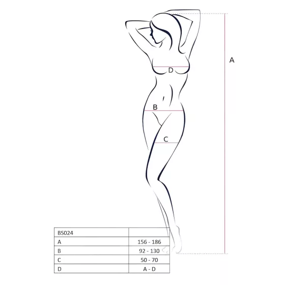 Passion BS024 - Síťový set se srdíčky (bílý) - S-L