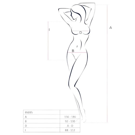 Passion BS035 - otevřené síťované body s ramínky - bílá - S-L