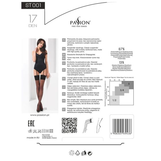 Passion ST001 - Punčocháče (černé)