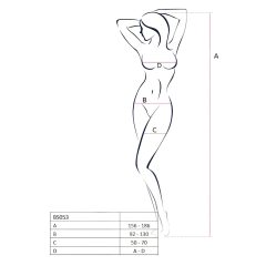   Passion BS053 - Krátký síťovaný set s vázáním kolem krku (červený) - S-L