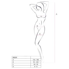 Passion BS059 - síťovaný set - červený - S-L