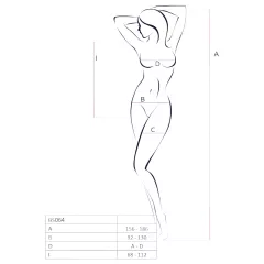   Passion BS064 - otevřený síťovaný body - červená - S-L