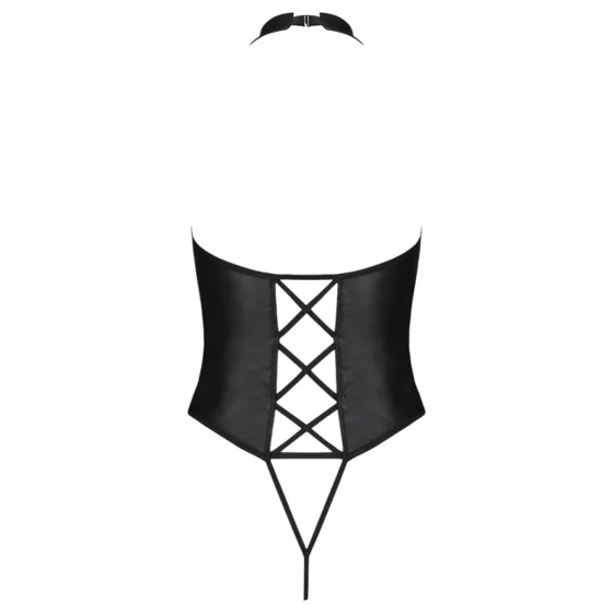 Passion Nancy - otevřené body s křížovými pásky - černá
