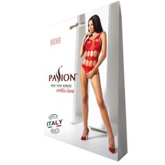   Passion BS083 - síťovaný, otevřený body - červená (S-L)