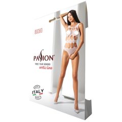 Passion BS083 - dírkované otevřené body (bílá) - S-L