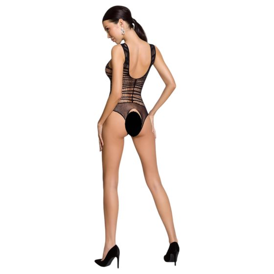 Passion BS086 - průhledné pruhované body (černé) - S-L
