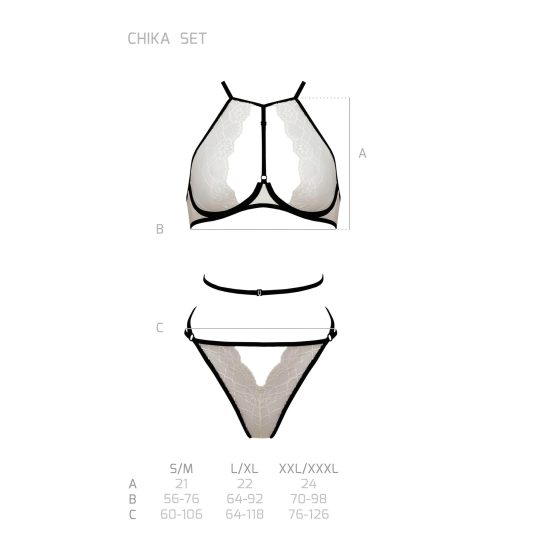 Passion Chika - podprsenková sada (krémová)