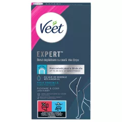   Veet Expert - depilační voskové pásky připravené k použití - na suchou pokožku (12 ks)