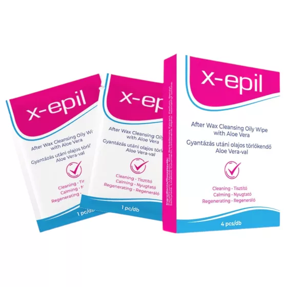 X-Epil - ubrousky po depilaci - olejové - aloe vera - 4 ks