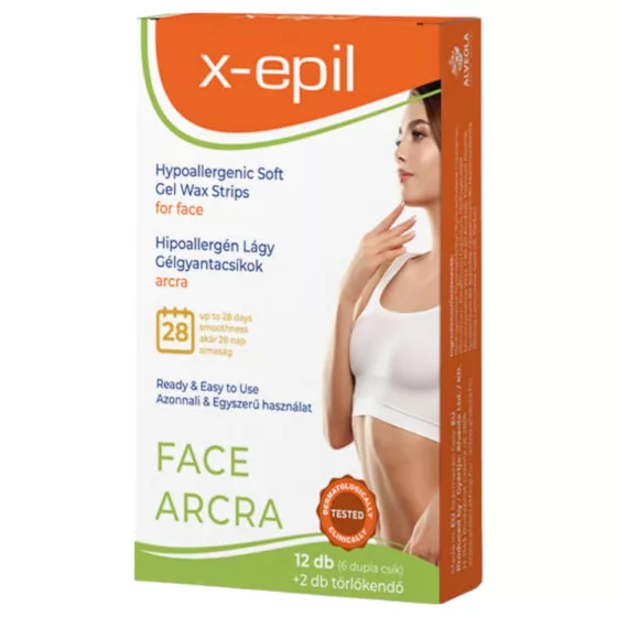 X-Epil - hypoalergenní gelové depilační pásky na obličej - 12 ks