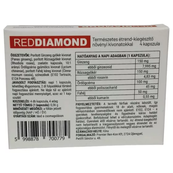 Red Diamond - doplněk stravy pro muže - přírodní - 4 kapsle