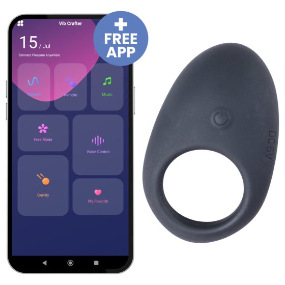 Desirel Halo - vibrační erekční kroužek - chytrý - černý