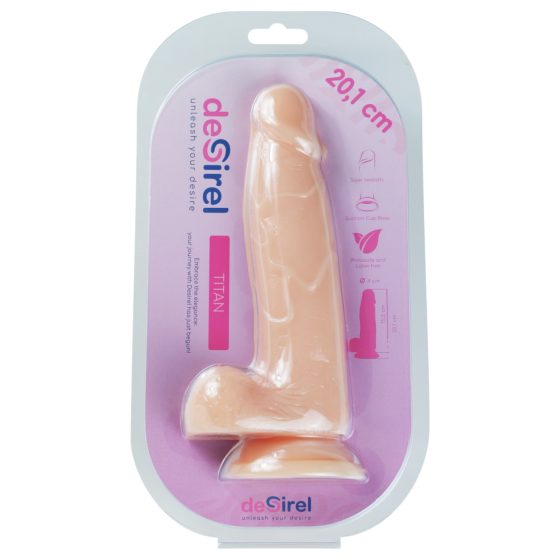 / Desirel Titan - realistický dildo s varlaty (přírodní)