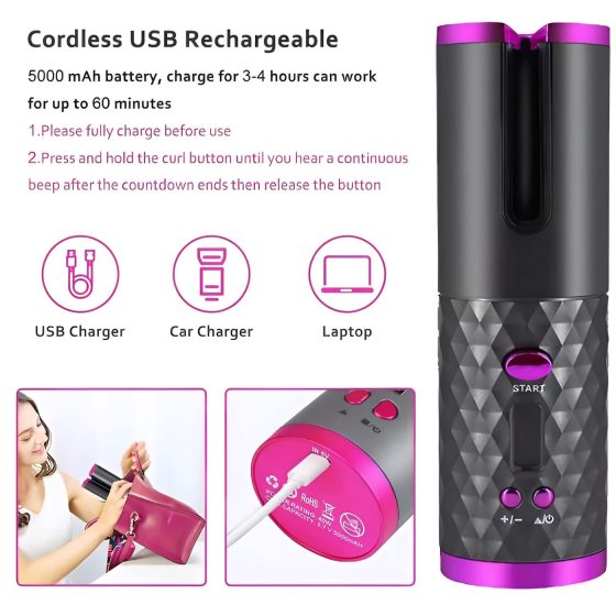 CAC - sada na kulmování vlasů (šedo-růžová)