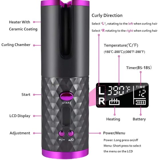 CAC - sada na kulmování vlasů (šedo-růžová)