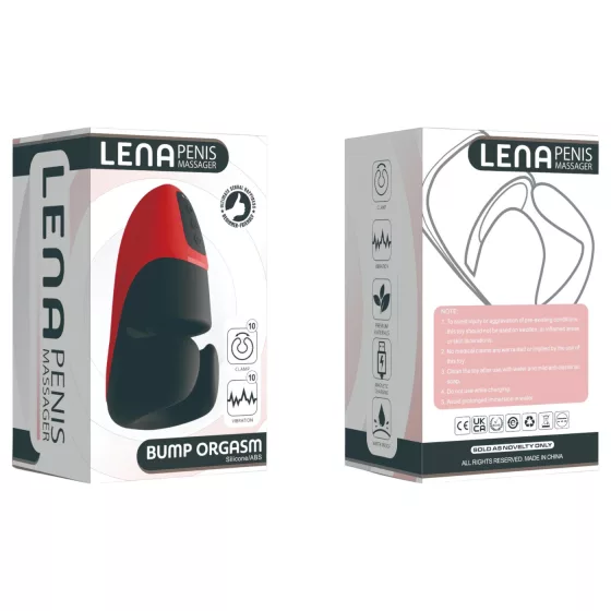Lena - vibrační svěrací masturbátor (červený)