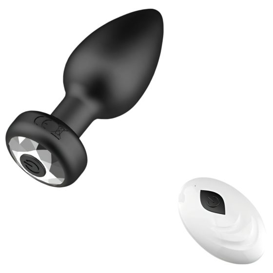 Desirel Easy Obsidian - akumulátorový, rádiový anální vibrátor (černý)