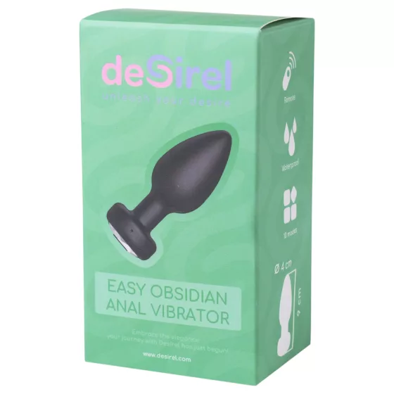 Desirel Easy Obsidian - anální vibrátor s rádiovým ovládáním, dobíjecí - černý