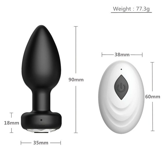 Desirel Easy Obsidian - akumulátorový, rádiový anální vibrátor (černý)