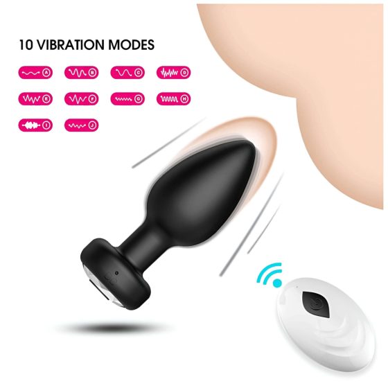 Desirel Easy Obsidian - akumulátorový, rádiový anální vibrátor (černý)