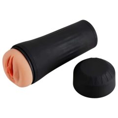   Desirel True Touch - realistická vibrační vagína (přírodní-černá)