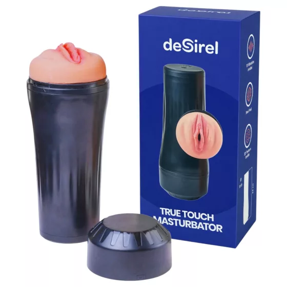 Desirel True Touch - realistická vibrační vagína - tělová/černá
