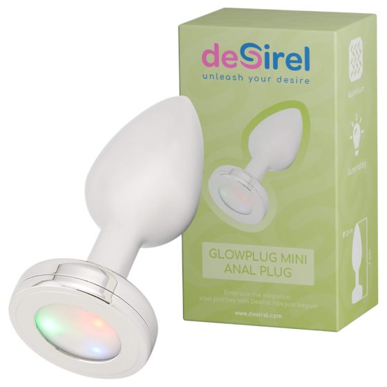 Desirel GlowPlug - svítící anální kolík - malý (stříbrný)