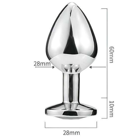 Sunfo - anální kovový kolík srdce se světle modrým kamenem stříbrný