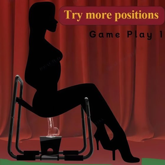 Magický polštář – Židle na sex s držákem na dildo (černá)
